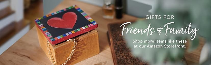 Primitives by Kathy 18192 Classic Hinged Wood Box, 4 x 4 x 2.75-Inches, Good Friends Are Like Stars