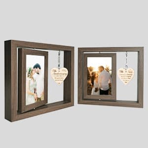 1 Year Anniversary Picture Frame Gifts, 1st Anniversary Frame for Her Him Girlfriend Boyfriend, Display Two 4x6 Inch