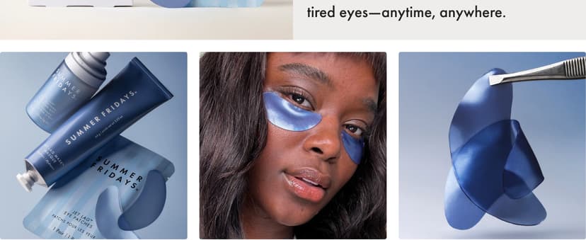 Summer Fridays Jet Lag Hydrating Eye Patches - De-puffing Hydrogel Under Eye Masks with Hyaluronic Acid, Caffeine + Peptides - Soothing + Refreshing At-Home + Travel Skin Care (6 Pairs) B0F19YY96Z