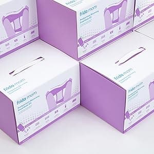 Frida Mom 11pc Postpartum Essentials Kit Gift Set, Hospital Bag Must Haves for New Mom, Includes 4 Disposable Postpartum Underwear, 4 Ice Maxi Pads, Perineal Healing Foam & 24 Pad Liners & Peri Bottle