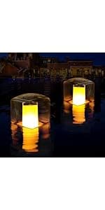 Floating Water Fountain with Underwater Lights, Powered Pump Outdoor, 2 Modes Sprinkler Waterfall Fountain for Inground Above Ground Pool, Pond-Blue-1PC