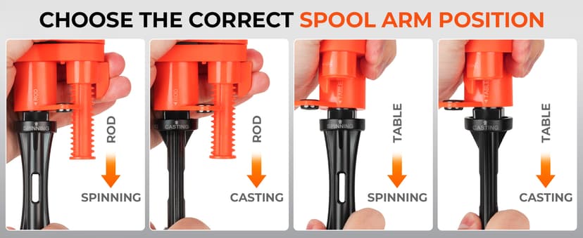 KastKing TrueWind Clamp-On Fishing Line Spooler, Portable Fishing Reel Spooler for Spinning & Baitcasting Reels, No Line Twist, Adjustable Tension, Built-in Line Cutter