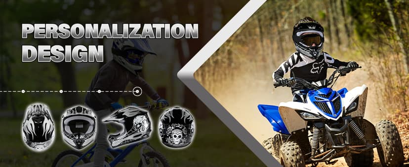 SLMOTO DOT Youth & Kids Motocross Offroad Street Helmet Black Spider Motorcycle Youth Helmet Dirt Bike Motocross ATV Helmet+Goggles+Gloves Medium