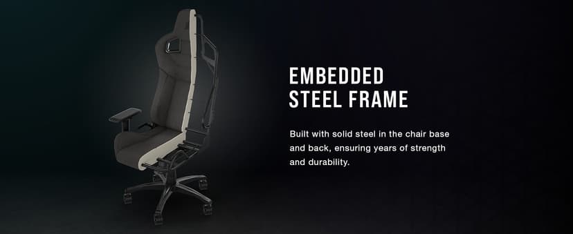 Corsair T3 Rush Fabric Gaming Chair (2023) – Racing-Inspired Design – Soft Fabric Exterior – Padded Neck Cushion – Memory Foam Lumbar Support – Adjustable Seat Height – Charcoal