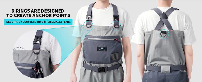 Trudave Fishing Waders, Waterproof Chest Waders for Men & Women, Lightweight Fly Fishing Stockingfoot Waders for Hunting