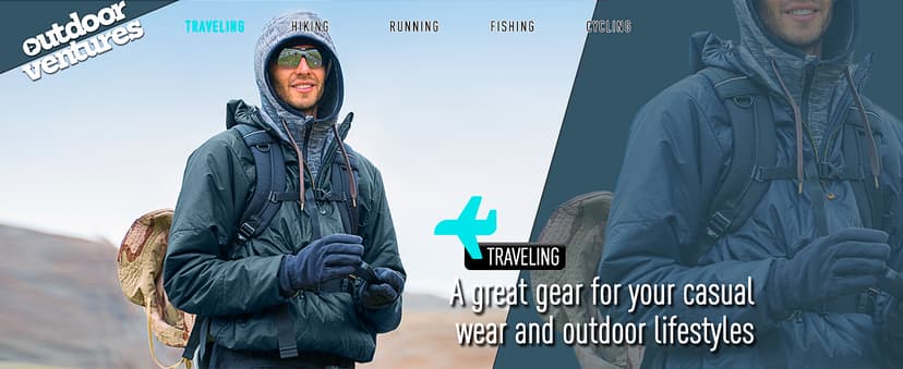 Outdoor Ventures Men's Rain Jacket Waterproof Lightweight Packable Rain Pullover for Hiking Golf Running