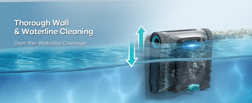 (2025 Upgrade) Aiper Scuba S1 Robotic Pool Cleaner, Wall & Waterline Cleaning, Double Filtration, Extended 180-Min Battery Life, Smart Navigation, App Support, OTA Upgrade