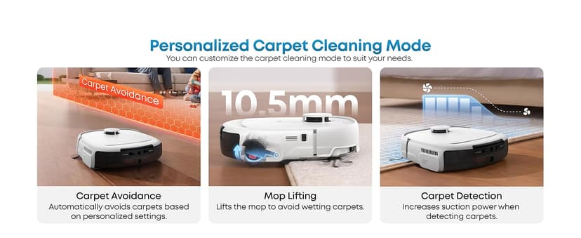 eufy Robot Vacuum E25, HydroJet System with Roller Mop, 20,000 Pa Turbo Suction, All-in-One Robot Vacuum and Mop Combo, Edge-to-Corner Cleaning, Zero-Tangle Design, AI Obstacle Avoidanced, White