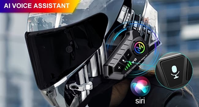 Motorcycle Helmet Bluetooth Headset Speakers with HiFi Sound,Noise Cancellation,1000mAh Battery,25 Hours Use,Boom Mircrophone,Easy to Install Use with Golves,IPX6 Waterproof,Voice Assistant
