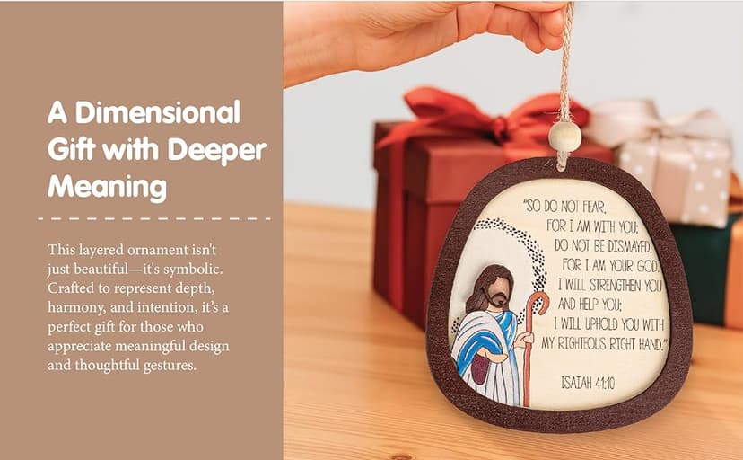 Arizona Gifts Cactus Ornament – Southwestern Decor Handmade Wooden Christmas Ornaments 2025, Unique Cactus Decor with Sun Desert Scene, Rustic Holiday Gift Idea for Home Tree Decoration