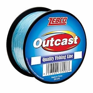 Zebco Outcast Monofilament Fishing Line, Low Memory and Stretch, High Tensile Strength