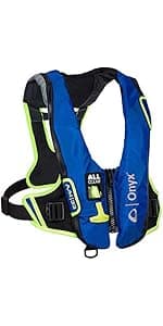 Onyx A/M-24 Automatic/Manual Inflatable Life Jacket, U.S. Coast Guard Approved, Low Profile, Compact Design, Manual Convertible Inflation Option