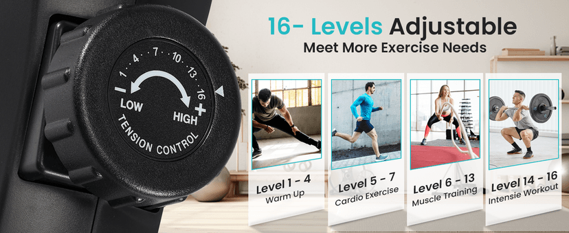 Recumbent Exercise Bike for Home, Quiet Recumbent Stationary Bike with App Sync, 16-Level Magnetic Resistance, Adjustable Seat & LCD Monitor for Adults and Seniors