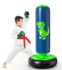 QPAU Inflatable Punching Bag, 48 Inch Stable Inflatable Boxing Bag for 3-6 Kids,Dinosaur Toy & Gifts for Boys and Girls, Kids Boxing Set for Practicing Karate, Taekwondo B0BKPM69F8