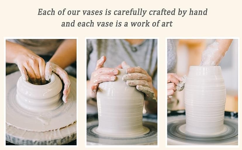 White Vases for Decor, Heart Shaped Ceramic Vase Set of 2, Nordic Heart Shaped Vases, Minimalist Decorative Vase for Table Centerpiece Wedding Dining Living Room Office House Decoration