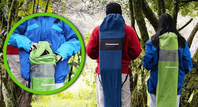 STRONGBACK Camping Chair Guru Heavy Duty Camping Chairs with Lumbar Support - Backpack Folding Camp Chair - Lime Green