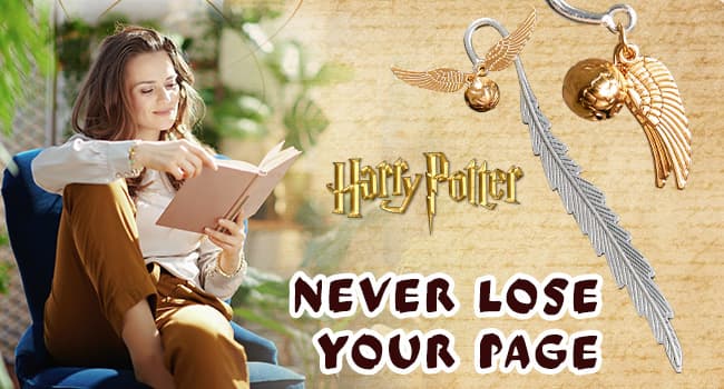 Harry Potter Metal Bookmark with Hanging Charm Golden Snitch Hogwarts Reading Gifts Book Lovers Gift Box (Golden Snitch)