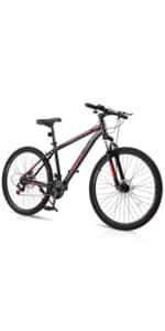 Ktaxon Mountain Bike 24/26/27.5 Inch Men & Women Mountain Bike with 21-Speed Adult Bikes, Double Disc Brake, Suspension Fork and High Carbon Steel Frame