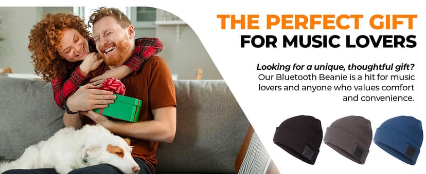 Foxelli Bluetooth Beanie Hat – 15-Hour Battery, Built-in Mic, Fully Washable, Perfect Tech Gift for Men & Women B08T6QBZC2