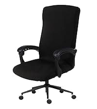 Water Resistant Stretch Computer Office Chair Cover with Durable Zipper Universal Washable Removable Spandex Rotating Boss Chair Slipcovers Anti-dust Soft Desk Chair Seat Protector for Dogs Cats Pets