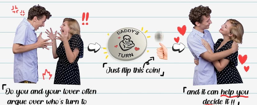 Lovely New Parent Decision Coin as New Parents Gifts for Couples, Double-Sided Coin as New Baby Gifts, Funny Gifts for New Mom Dad