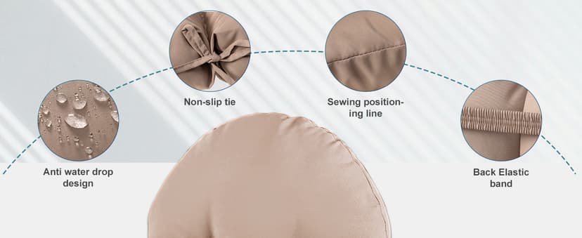 Adirondack Chair Cushion, Rocking Chair Cushion 44x19.4x4 inch, High Back Patio Cushions of Upper and Lower with Ties, Sunscreen and Fade-Resistant (Beige, 2)