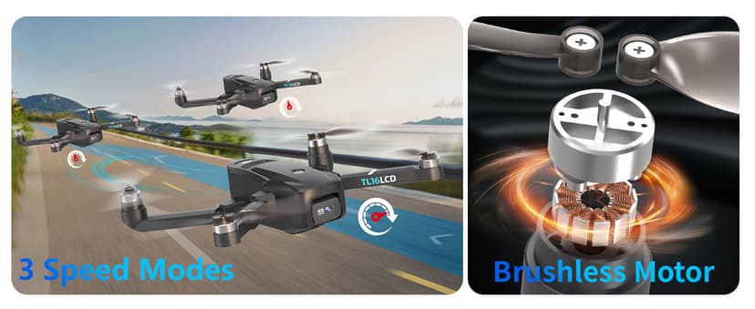 Drones with Camera for Adults 4K, GPS Drone with 4.5” LCD Screen Controller Follow Me Auto Return 5G Long Range Transmission Foldable FPV Drone for Beginners Under 249g