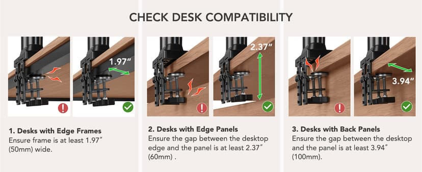 HUANUO Dual Monitor Stand for 13″–40″, Premium Dual Monitor Mount with USB, Height Adjustable Monitor Stand for 2 Monitors, VESA Mount with Clamp/Grommet Base, Holds 26.4lbs per Arm, HNDS7