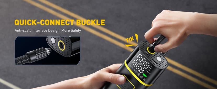 40L/min Tire Inflator for Car Tires, Bikes and Motorcycles, Auto Shut-off, Digital Display Pressure Gauge, LED Light AUXITO 150PSI Tire Inflator Portable Air Compressor, 5X Faster Air Pump B0DMNMCGMY