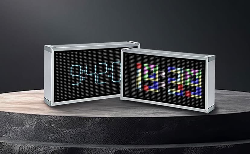 Real-Time Crypto Ticker Bitcoin Stock Ticker Monitor Display Digital Clock Weather, Temperature, Humidity, 64 * 32 Pixel Screen