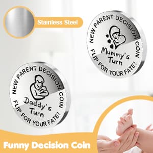 Pregnancy Gifts for First Time Moms - New Parents Gift Set Pregnancy Announcement Baby Shower Basket Mom & Dad Mugs, Baby Ultrasound Frame, Decision Coin, Onesie, Bib and Socks
