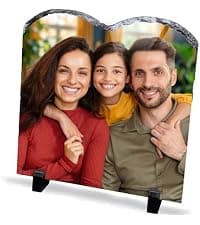 Customized Photo on Natural Slate Stone — an Anniversary or Birthday Keepsake Gift for Women, Mom, Wife, Her, Dad or Family. ArtPix Personalized Slate Picture Frame - Custom Photo Gift Anniversary B0DNKR7K1S