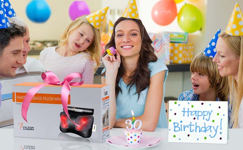 VIKTOR JURGEN Mothers Day Back Massager Gifts, Shiatsu Kneading Massager for Neck and Shoulder, Massage Pillow with Heat Relaxation Gifts for Women/Men/Dad/Mom/Fathers Day/Christmas