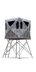 Guide Gear 6 Foot Tripod Hunting Tower Blind, 2-Man Stand Elevated, Hunting Gear Equipment Accessories, 4 by 4