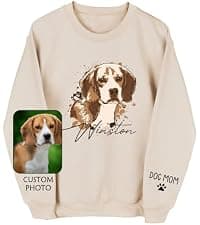 Personalized Pet Photo Design, For Pet Lovers, Everyday & Holiday Wear, Soft Cotton Blend, Meaningful Gift Custom Sweatshirt, Dog Mom & Cat Mom Sweatshirt, Pet Photo Gift B0CN32WK1K