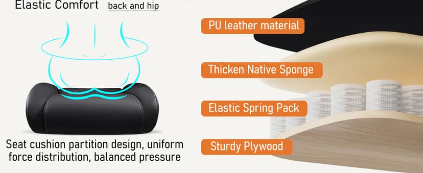 BESTFAIR Office Chair, Ergonomic Computer Desk Chairs with Lumbar Support for Lower Back Pain Relief, Executive Leather Home Chair Comfy with Padded Flip-up Armrests, Black
