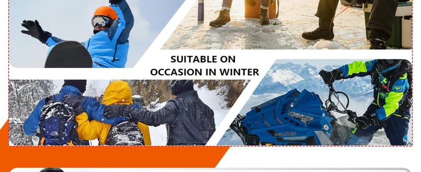 KUTOOK Winter 3 Fingers Ski Mittens Goatskin Thermal 3M Thinsulate Waterproof Snowboarding Gloves with Pocket for Men Women