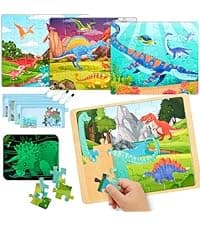 JOYIN Big Dinosaur Toys for Toddlers, 6 Piece Large Soft Dinosaur Figures with an Educational Book, Jumbo Realistic Toys for Boys and Girls Gift, Kids Ages 1 2 3 4 5