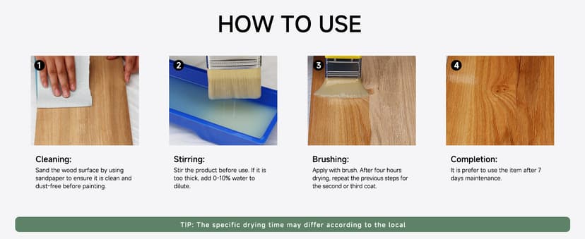 Wood Stain,16oz Teak Wood Stain & Sealer in One, Water Based|Fast Drying|Non-Toxic|Low Ddor|Waterproof, for Indoor and Outdoor Furniture, Multiple Finishes(with Tools)