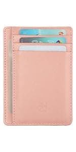 GH GOLD HORSE Slim RFID Blocking Card Holder Minimalist Leather Front Pocket Wallet for Women