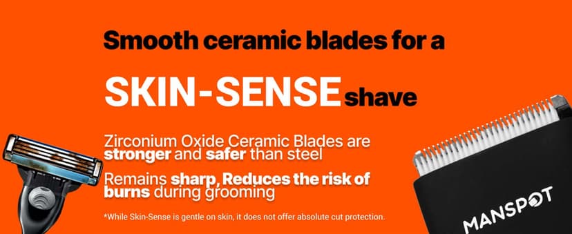 MANSPOT Manscape Groin & Body Hair Trimmer for Men, Electric Ball Pubic Trimmer Shaver,Manscape Kit with 4 Guard,Replaceable Ceramic Blade Heads,Waterproof Wet/Dry Shaver,90 Minutes Shaving