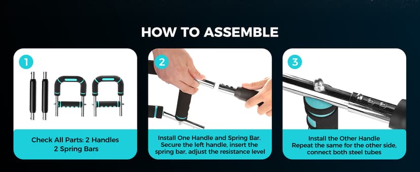 Twister Arm Trainer, Adjustable 5 Resistance Levels (40-130 lbs) Chest & Arm Workout Equipment for Men & Women, Ergonomic Home Gym Strength Trainer with Anti-Slip Handles & Carry Bag