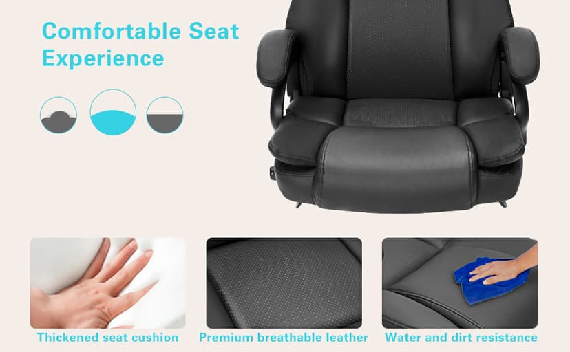 Indulgear 500lbs Big and Tall Office Chair, Heavy Duty Office Chair for Heavy People, High Back Executive Desk Chair with Adjustable Lumbar Support,Quiet Rubber Wheel,Pocket Spring Cushion