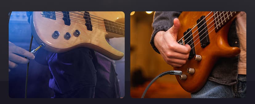 JSAUX Guitar Cable 10 ft, Amp Cord for Electric Guitar/Mandolin/Bass, Pro Audio Instrument Cable with 1/4" Tips(TS Port) Right Angle to Straight-Gray