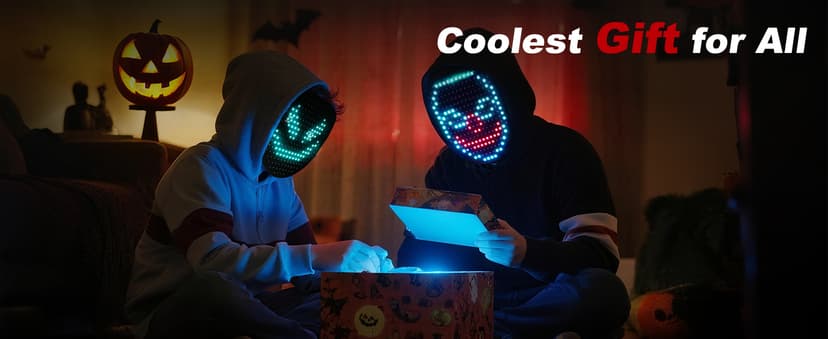 Mr.Pang LED Mask Light up Mask with Gesture Sensing, Cool Face Transforming Mask, Perfect Gifts for Halloween Christmas Birthday Cosplay Party