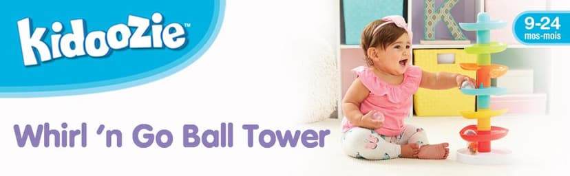 Drop a ball & watch it spiral, whirl & pop out below - visual tracking & motor practice on joyful repeat, Ages 9-24 Months Kidoozie - Whirl 'N Go Ball Tower - Toddler Ball Drop Toy B0843HW6C9