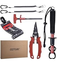 Goture Fillet Knife Fishing Kit,Bait Knife and Filet Knives with Sheath,Sharpening Rod,Fish Lip Gripper,Fishing Pliers,Cutting Board,Gloves,Stainless Steel Soap,Portable Storage Bag,Gifts for Men