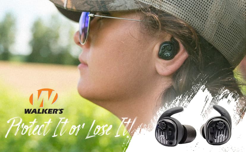 Walker's Wireless NRR25dB Electronic Sound Suppression Hearing Protection Earbuds for Shooting