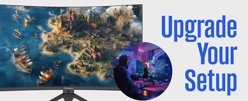 Westinghouse 32 Inch Curved Gaming Monitor, 165Hz, 1ms, FHD 1080P, 3000:1 Contrast Ratio, 118% SRGB, 1500R, AMD FreeSync, Eyecare, for PC Games with Built-in Speakers, DisplayPort, HDMIx2
