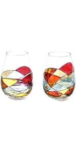 Sagrada Barcelona Stemless Wine Glasses – Hand‑Painted Set of 1 Unique Wine Gift for Wedding, Anniversary, Housewarming & Christmas Ideal for Women & Men